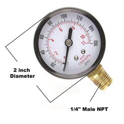 13mm 1/4 Bsp Thread Hongqi Bar Air Pressure Gauge: 0-180 Psi, 0-12 - View #7