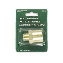 thumbnail image 2 of 2-Pack Brass Reducer Fittings - 1/2" Female To 3/8" Male NPT Thread Adaptors 2 of 13