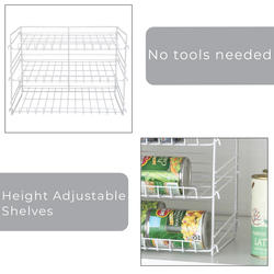 Premium 3-Tier Adjustable Can Rack Organizer - Set of 2 - Chrome