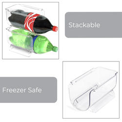 Smart Design Refrigerator Bottle Holder with Handle - Holds 750 ml - BPA Free Plastic - for Shakers, Stainless Steel, Wine - Kitchen - 8 x 4.15 inch
