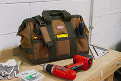 Bucket Boss Gatemouth16 Brown and Green Polyester 16-in Zippered Tool Bag  in the Tool Bags department at