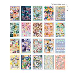 Pen+Gear Paper Sticker Book, Pink and Blue, 15 Sheets, 600+Stickers