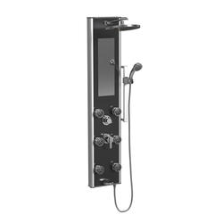 PULSE ShowerSpas Leilani 6-Jet Black & Chrome Shower Panel at Menards®