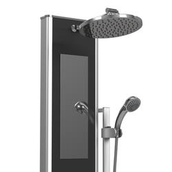 PULSE ShowerSpas Leilani 6-Jet Black & Chrome Shower Panel at Menards®