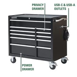 Masterforce® 41-5/8"W x 24-5/8"D Black 11-Drawer Tool Cabinet