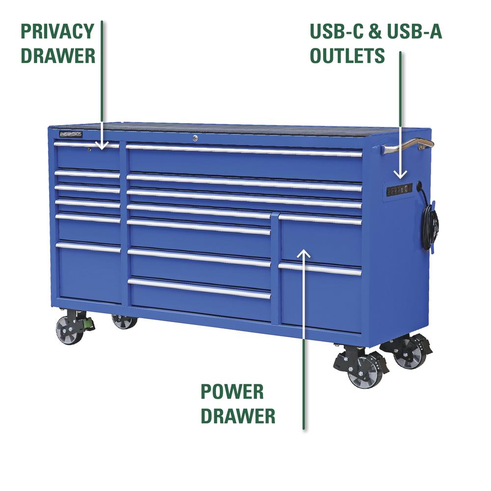 36 in.  x 25 in.  Professional Roller Cabinet - Blue