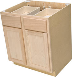 Quality One™ 33" W x 34-1/2" H x 24" D Unfinished Oak Double Kitchen Base Cabinet