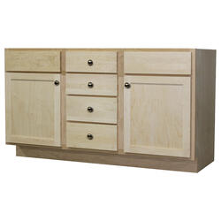 Quality One™ 60" W x 21" D Unfinished Maple Bathroom Vanity Cabinet at ...