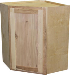 Quality One 24 W x 30 H x 12 D Unfinished Hickory Diagonal Kitchen Corner Wall Cabinet