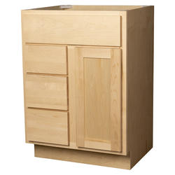 Quality One™ 24" W x 21" D x 34-1/2" H Unfinished Maple Vanity Cabinet ...