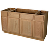 Quality One™ 60" W x 34-1/2" H x 24" D Unfinished Oak Sink/Cooktop Kitchen Base Cabinet With 2 Active Drawers