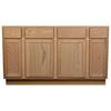 Quality One™ 60" W x 34-1/2" H x 24" D Unfinished Oak Sink/Cooktop Kitchen Base Cabinet With 2 Active Drawers