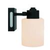 Patriot Lighting® Monise 24-3/4"W 3-Light Dimmable Matte Black Vanity Light with Textured White Glass and Night Light