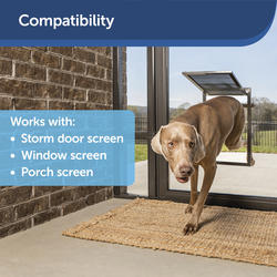 Menards screen door with dog door best sale