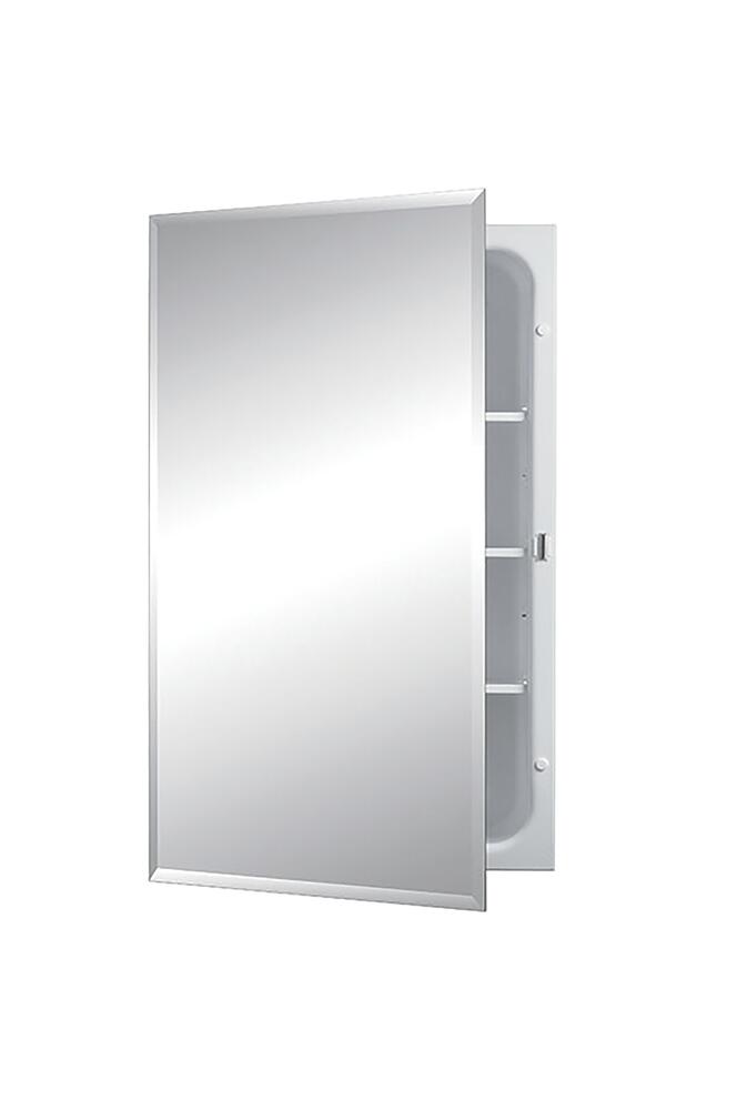 JENSEN Horizon 16 in. W x 26 in. H x 4-3/4 in. D Frameless Recessed Bathroom Medicine Cabinet with 1/2 in. Beveled Edge Mirror