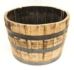 Real Wood Products 25.5" Half Oak Barrel Planter