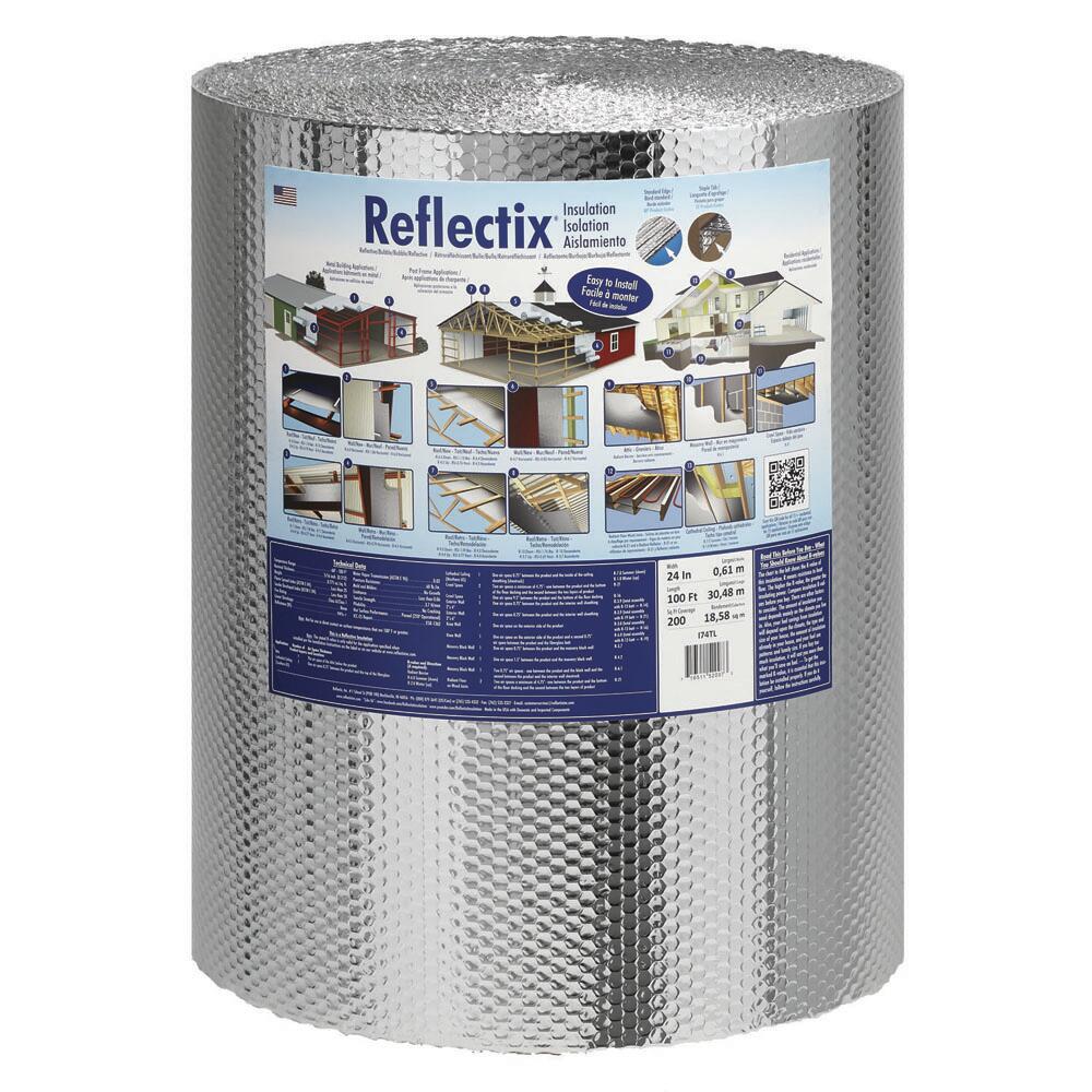 Reflectix R-3.7 Double Reflective Insulation with Staple Tab 2' x 100' Reflectix R-3.7 Double Reflective Insulation with Staple Tab 2' x 100'