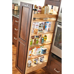 Rev-A-Shelf 448-TP51-14-1 Maple Wood Classics 14 Wood Tall Cabinet Pull  Out Pantry Organizer with Soft Close 