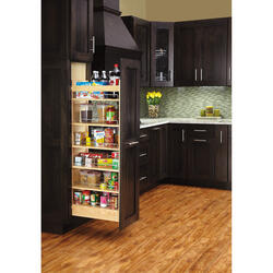 Rev-A-Shelf - Wood Tall Cabinet Pullout Pantry Organizer w/ Soft-Close - 448-TPF58-14-1