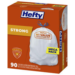 Hefty® Strong 13 Gallon Tall Kitchen Drawstring Trash Bags - 90 Count at  Menards®