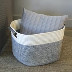 Designer's Image® 55 Quart Gray Cotton Rope Storage Basket at Menards®