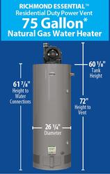 Richmond® Essential® 50 Gallon 6-Year 40,000 BTU Tank Natural Gas Water  Heater at Menards®