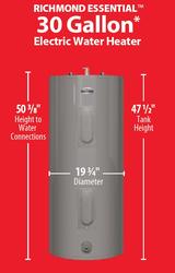 Richmond 30 Gallon Tall 6 Year Electric Water Heater 6E30-D