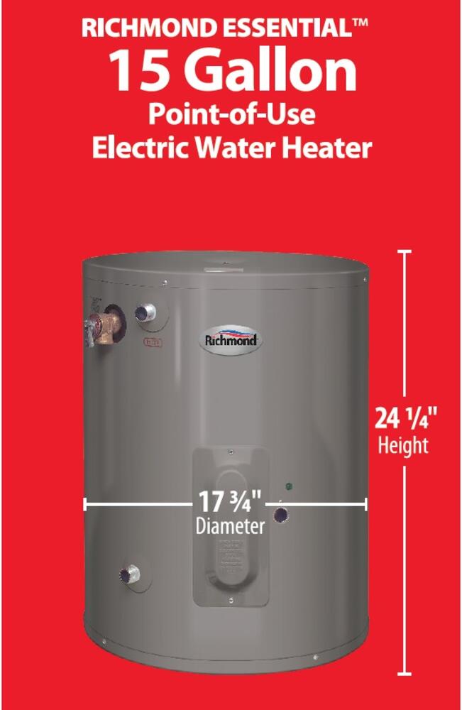 15 gal. 6 Year Electric Point-of-Use Electric Water Heater 15 gal. 6 Year Electric Point-of-Use Electric Water Heater