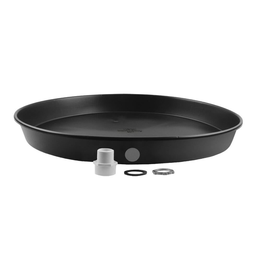 22 in. Aluminum Water Heater Pan with PVC Drain Connection (Case of 10) 22 in. Aluminum Water Heater Pan with PVC Drain Connection (Case of 10)