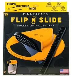 RinneTraps - Flip N Slide Bucket Lid Mouse Trap, Humane or Lethal