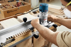 Menards Laminate Router Bosch® 12-Amp Corded 2.25 HP Plunge/Fixed Base Router Combo Kit at Menards®