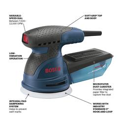 Bosch GET65-5N 5-Inch Dual Mode Random Orbit Sander (Factory Refurbished)