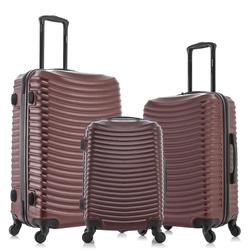 Dukap Adly 3 Piece Hardside Spinner Luggage Set Wine