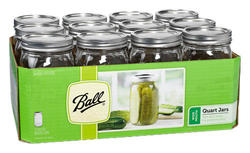 Ball Collection Elite Quart Wide Mouth Amber Canning Jar, Bulk, 12 Jars No  Lids 