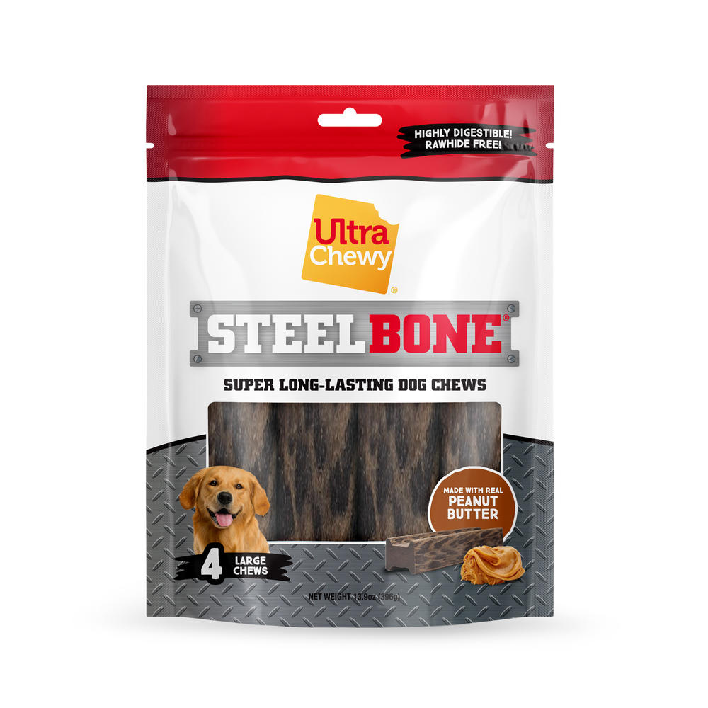 Ultra Chewy Steel Bone® Large Peanut Butter Dental Dog Treats Count
