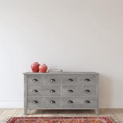 slim fit dress slacks Duchess Hand-Painted Heritage Dark Grey Stain Vintage Tall Chest Dress   EllaModern