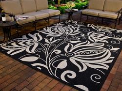 Safavieh Courtyard Black/Sand 9' x 12' Indoor/Outdoor Area Rug at Menards®