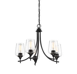 Savoy House Essentials Octave 5-Light Black Chandelier at