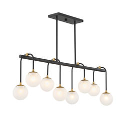 Savoy House Couplet 8-Light Matte Black with Warm Brass Linear ...