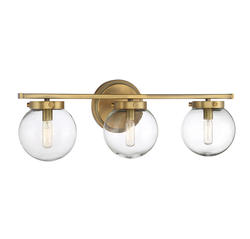 Meridian 3-Light Natural Brass Vanity Light at Menards®