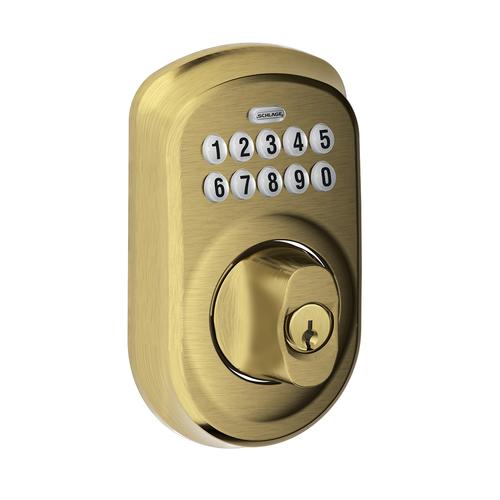 Schlage® Plymouth Antique Brass Electronic Entry Door Deadbolt