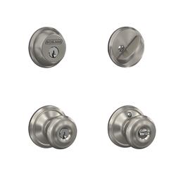 Schlage® Georgian Keyed Entry Door Knob and Single Cylinder Door