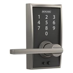 Schlage® Touch™ Keyless Touchscreen Latitude Lever with Century Trim in Satin Nickel