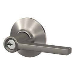Schlage® Latitude Keyed Entry Lever in Satin Nickel at Menards®