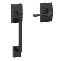 Schlage® Century Matte Black Lower Half Door Handleset and Latitude ...