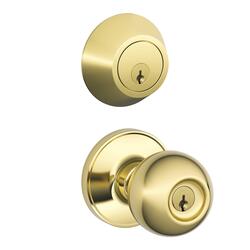 Dexter® by Schlage® Corona Bright Brass Entry Door Knob and Single ...