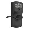 Schlage® Keypad Lever with Flex Lock with Camelot Trim and Accent Lever in Matte Black