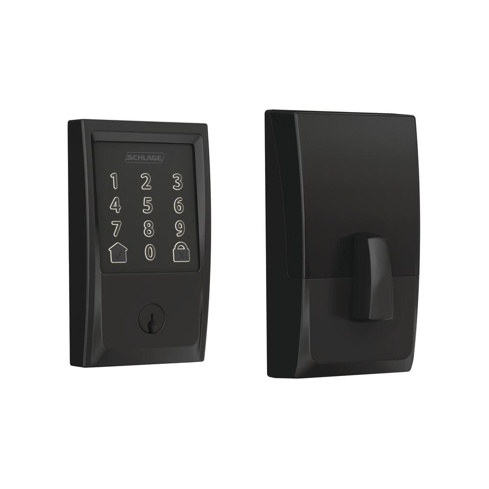 Schlage® Encode™ Matte Black Smart Wi-Fi Door Deadbolt with Century Trim