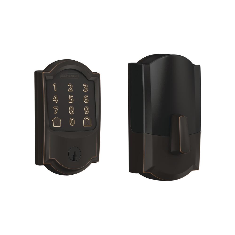 Schlage® Encode™ Aged Bronze Smart Wi-Fi Door Deadbolt with Camelot Trim