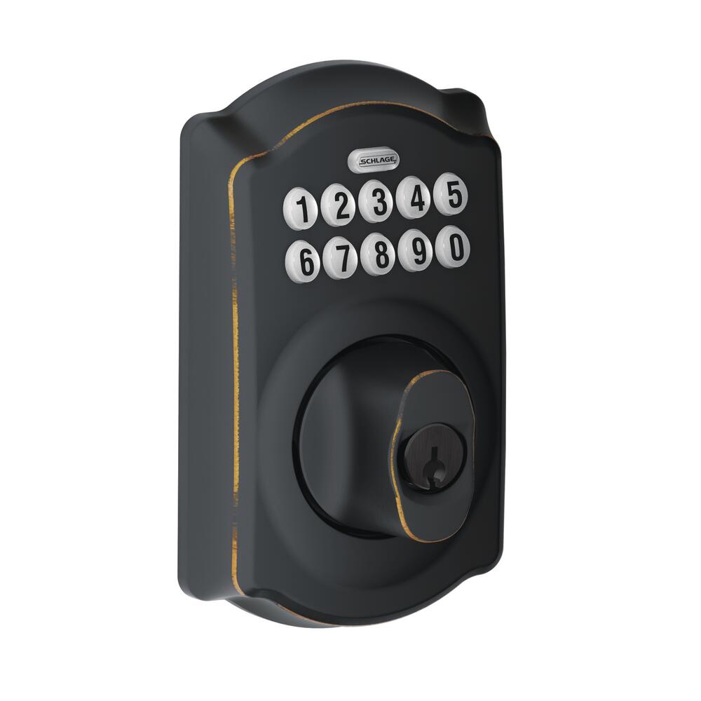 Schlage® Camelot Aged Bronze Electronic Entry Door Deadbolt